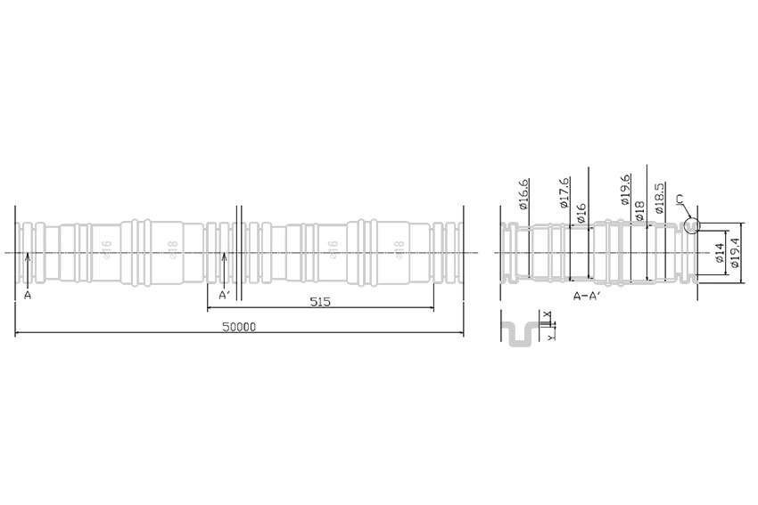 Kondensatschlauch Alixo DRS-14, 14-16-18MM Ø, 50 MTR Rolle