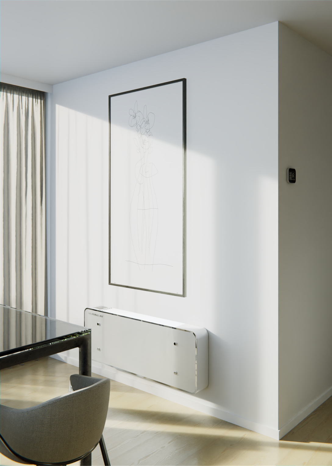 Fancoil Reverso SM800, Wandmontage schmales Gerät